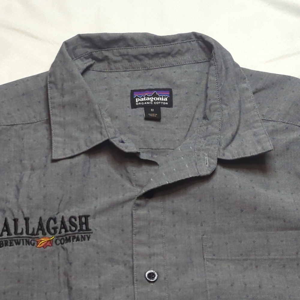 Patagonia Shirt Men’s M Short Sleeve Button Up Organic Cotton Allagash Brewing.